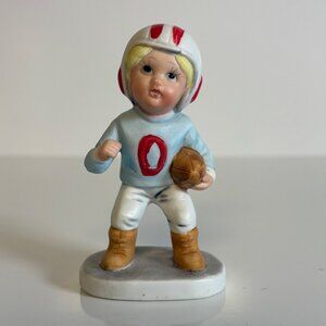 Enesco Football Player Figurine Painted Ceramic Collectible Sports Decor 4in VTG